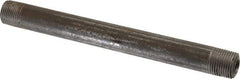 Made in USA - Schedule 80, 3/8" Diam x 6-1/2" Long Black Pipe Nipple - Threaded - Eagle Tool & Supply