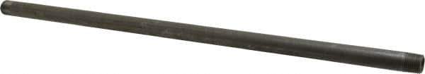 Made in USA - Schedule 80, 3/8" Diam x 18" Long Black Pipe Nipple - Threaded - Eagle Tool & Supply