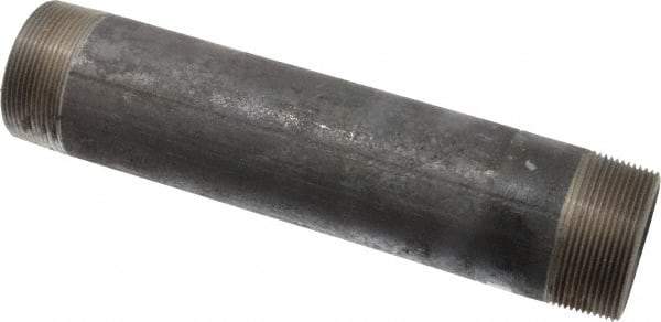 Made in USA - Schedule 80, 2" Diam x 10" Long Black Pipe Nipple - Threaded - Eagle Tool & Supply