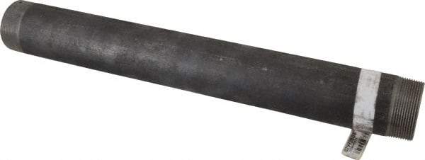 Made in USA - Schedule 80, 2" Diam x 18" Long Black Pipe Nipple - Threaded - Eagle Tool & Supply