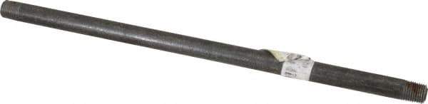 Value Collection - Schedule 80, 1/4" Diam x 12" Long Black Pipe Nipple - Threaded - Eagle Tool & Supply