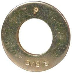 Made in USA - 3/8" Screw, Grade 8 Alloy Steel SAE Flat Washer - 13/32" ID x 13/16" OD, 0.072" Thick, Zinc Yellow Dichromate Finish - Eagle Tool & Supply