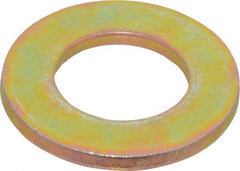 Made in USA - 3/4" Screw, Grade 8 Alloy Steel SAE Flat Washer - 13/16" ID x 1-1/2" OD, 0.146" Thick, Zinc Yellow Dichromate Finish - Eagle Tool & Supply
