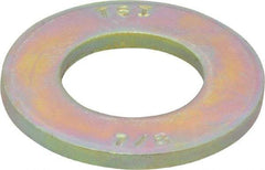 Made in USA - 7/8" Screw, Grade 8 Alloy Steel SAE Flat Washer - 15/16" ID x 1-3/4" OD, 0.16" Thick, Zinc Yellow Dichromate Finish - Eagle Tool & Supply
