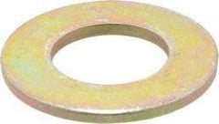 Made in USA - 1" Screw, Grade 8 Alloy Steel SAE Flat Washer - 1-1/16" ID x 2" OD, 0.16" Thick, Zinc Yellow Dichromate Finish - Eagle Tool & Supply
