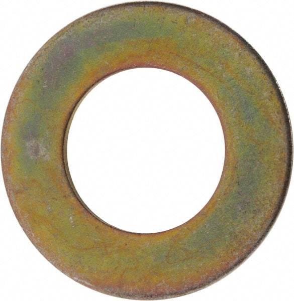 Made in USA - 1-3/8" Screw, Grade 8 Alloy Steel SAE Flat Washer - 1-7/16" ID x 2-3/4" OD, 0.213" Thick, Zinc Yellow Dichromate Finish - Eagle Tool & Supply