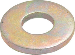 Made in USA - 1/4" Screw, Grade 8 Alloy Steel USS Flat Washer - 0.307" ID x 0.749" OD, 0.08" Thick, Zinc Yellow Dichromate Finish - Eagle Tool & Supply