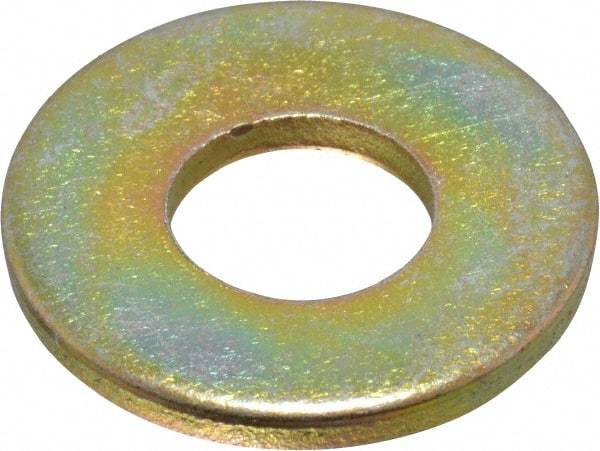 Made in USA - 5/16" Screw, Grade 8 Alloy Steel USS Flat Washer - 0.37" ID x 0.905" OD, 0.104" Thick, Zinc Yellow Dichromate Finish - Eagle Tool & Supply