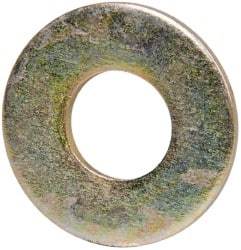 Made in USA - 3/8" Screw, Grade 8 Alloy Steel USS Flat Washer - 0.433" ID x 1.03" OD, 0.104" Thick, Zinc Yellow Dichromate Finish - Eagle Tool & Supply