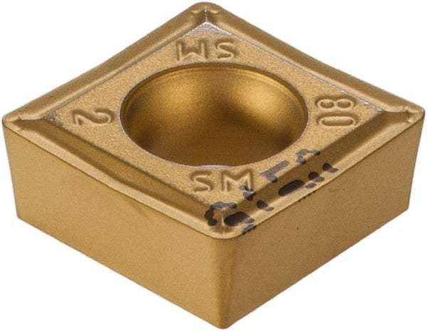 Iscar - SCMT432 SM Grade IC9150 Carbide Turning Insert - TiCN/Al2O3/TiN Finish, 90° Square, 1/2" Inscr Circle, 3/16" Thick, 1/32" Corner Radius - Eagle Tool & Supply