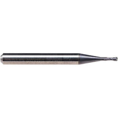 Emuge - 3mm Diam, 3.5mm LOC, 2 Flute Solid Carbide Roughing & Finishing End Mill - TiAlN Finish, 57mm OAL, 6mm Shank Diam, Cylindrical Shank, 30° Helix, Stub Length - Eagle Tool & Supply