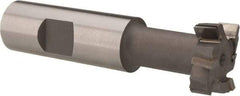 Made in USA - 31/32" Cut Diam, 25/64" Cut Width, 17/32" Neck Diam, 3/4" Shank Diam, 3-7/16" OAL, C2 Carbide-Tipped T-Slot Cutter - Uncoated, 1/2" Bolt, 2-1/16" Shank Length, Staggered Teeth, 6 Teeth, Weldon Flat - Eagle Tool & Supply