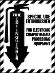 NMC - Fire Extinguisher, Pressure Sensitive Vinyl Fire Sign - 9" Wide x 12" High - Eagle Tool & Supply