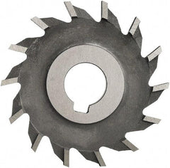 Made in USA - 4" Diam x 9/16" Width of Cut, 24 Teeth, High Speed Steel Side Milling Cutter - Straight Teeth, Uncoated - Eagle Tool & Supply