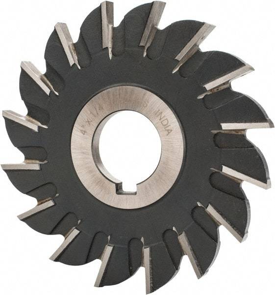 Value Collection - 16 Teeth, 4" Diam x 1/4" Width of Cut, High Speed Steel Side Milling Cutter - Straight Teeth, Uncoated - Eagle Tool & Supply