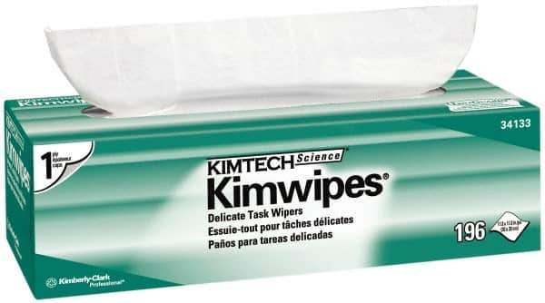 Kimtech - Dry Clean Room/Lab/Critical Task Wipes - Pop-Up, 11-3/4" x 11-3/4" Sheet Size, White - Eagle Tool & Supply