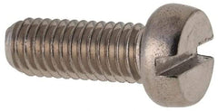 Value Collection - M6x1.00 Metric Coarse, 16mm Length Under Head Slotted Drive Machine Screw - Fillister Head, Grade 316 & A4 Stainless Steel, Uncoated, Without Washer - Eagle Tool & Supply