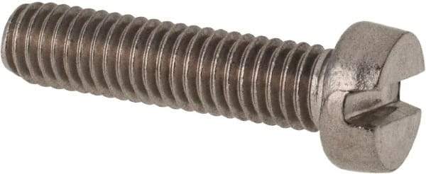 Value Collection - M6x1.00 Metric Coarse, 25mm Length Under Head Slotted Drive Machine Screw - Fillister Head, Grade 316 & A4 Stainless Steel, Uncoated, Without Washer - Eagle Tool & Supply