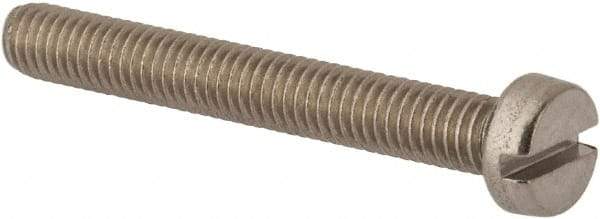 Value Collection - M6x1.00 Metric Coarse, 45mm Length Under Head Slotted Drive Machine Screw - Fillister Head, Grade 316 & A4 Stainless Steel, Uncoated, Without Washer - Eagle Tool & Supply