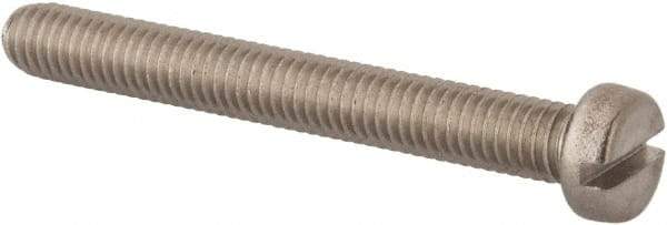Value Collection - M6x1.00 Metric Coarse, 50mm Length Under Head Slotted Drive Machine Screw - Fillister Head, Grade 316 & A4 Stainless Steel, Uncoated, Without Washer - Eagle Tool & Supply