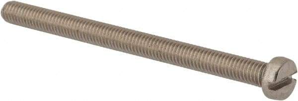 Value Collection - M6x1.00 Metric Coarse, 80mm Length Under Head Slotted Drive Machine Screw - Fillister Head, Grade 316 & A4 Stainless Steel, Uncoated, Without Washer - Eagle Tool & Supply