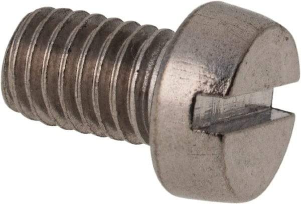 Value Collection - M8x1.25 Metric Coarse, 12mm Length Under Head Slotted Drive Machine Screw - Fillister Head, Grade 316 & A4 Stainless Steel, Uncoated, Without Washer - Eagle Tool & Supply