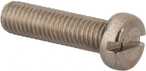 Value Collection - M8x1.25 Metric Coarse, 30mm Length Under Head Slotted Drive Machine Screw - Fillister Head, Grade 316 & A4 Stainless Steel, Uncoated, Without Washer - Eagle Tool & Supply