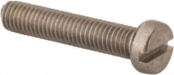 Value Collection - M8x1.25 Metric Coarse, 40mm Length Under Head Slotted Drive Machine Screw - Fillister Head, Grade 316 & A4 Stainless Steel, Uncoated, Without Washer - Eagle Tool & Supply