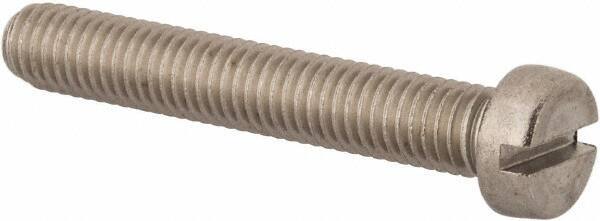 Value Collection - M8x1.25 Metric Coarse, 50mm Length Under Head Slotted Drive Machine Screw - Fillister Head, Grade 316 & A4 Stainless Steel, Uncoated, Without Washer - Eagle Tool & Supply