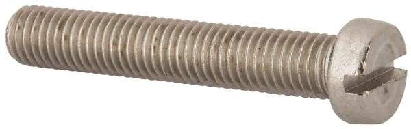Value Collection - M10x1.50 Metric Coarse, 60mm Length Under Head Slotted Drive Machine Screw - Fillister Head, Grade 316 & A4 Stainless Steel, Uncoated, Without Washer - Eagle Tool & Supply