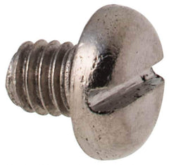 Value Collection - M2.5x0.45 Metric Coarse, 4mm Length Under Head Slotted Drive Machine Screw - Pan Head, Grade 316 & A4 Stainless Steel, Uncoated, Without Washer - Eagle Tool & Supply