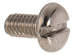 Value Collection - M2.5x0.45 Metric Coarse, 5mm Length Under Head Slotted Drive Machine Screw - Pan Head, Grade 316 & A4 Stainless Steel, Uncoated, Without Washer - Eagle Tool & Supply