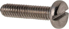 Value Collection - M2.5x0.45 Metric Coarse, 10mm Length Under Head Slotted Drive Machine Screw - Pan Head, Grade 316 & A4 Stainless Steel, Uncoated, Without Washer - Eagle Tool & Supply