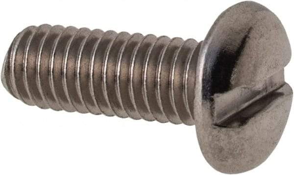 Value Collection - M3x0.50 Metric Coarse, 8mm Length Under Head Slotted Drive Machine Screw - Pan Head, Grade 316 & A4 Stainless Steel, Uncoated, Without Washer - Eagle Tool & Supply