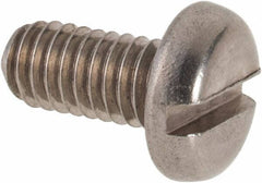 Value Collection - M4x0.70 Metric Coarse, 8mm Length Under Head Slotted Drive Machine Screw - Pan Head, Grade 316 & A4 Stainless Steel, Uncoated, Without Washer - Eagle Tool & Supply