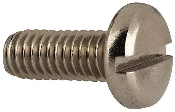 Value Collection - M4x0.70 Metric Coarse, 10mm Length Under Head Slotted Drive Machine Screw - Pan Head, Grade 316 & A4 Stainless Steel, Uncoated, Without Washer - Eagle Tool & Supply