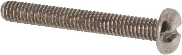Value Collection - M4x0.70 Metric Coarse, 30mm Length Under Head Slotted Drive Machine Screw - Pan Head, Grade 316 & A4 Stainless Steel, Uncoated, Without Washer - Eagle Tool & Supply