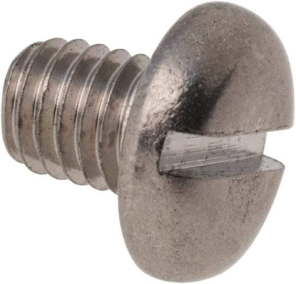 Value Collection - M5x0.80 Metric Coarse, 6mm Length Under Head Slotted Drive Machine Screw - Pan Head, Grade 316 & A4 Stainless Steel, Uncoated, Without Washer - Eagle Tool & Supply