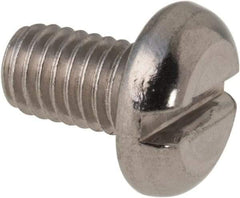 Value Collection - M5x0.80 Metric Coarse, 8mm Length Under Head Slotted Drive Machine Screw - Pan Head, Grade 316 & A4 Stainless Steel, Uncoated, Without Washer - Eagle Tool & Supply