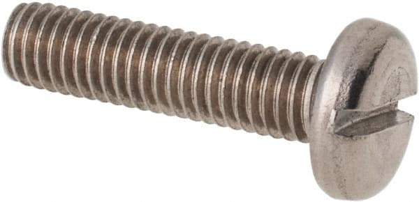 Value Collection - M5x0.80 Metric Coarse, 20mm Length Under Head Slotted Drive Machine Screw - Pan Head, Grade 316 & A4 Stainless Steel, Uncoated, Without Washer - Eagle Tool & Supply