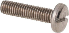 Value Collection - M5x0.80 Metric Coarse, 20mm Length Under Head Slotted Drive Machine Screw - Pan Head, Grade 316 & A4 Stainless Steel, Uncoated, Without Washer - Eagle Tool & Supply