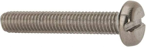Value Collection - M5x0.80 Metric Coarse, 30mm Length Under Head Slotted Drive Machine Screw - Pan Head, Grade 316 & A4 Stainless Steel, Uncoated, Without Washer - Eagle Tool & Supply