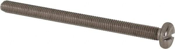 Value Collection - M5x0.80 Metric Coarse, 70mm Length Under Head Slotted Drive Machine Screw - Pan Head, Grade 316 & A4 Stainless Steel, Uncoated, Without Washer - Eagle Tool & Supply