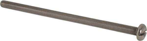 Value Collection - M5x0.80 Metric Coarse, 100mm Length Under Head Slotted Drive Machine Screw - Pan Head, Grade 316 & A4 Stainless Steel, Uncoated, Without Washer - Eagle Tool & Supply