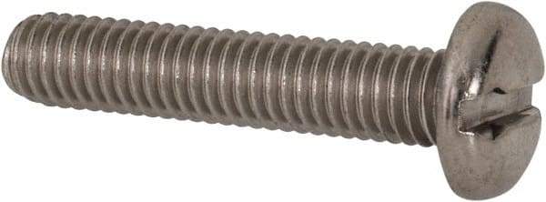 Value Collection - M6x1.00 Metric Coarse, 30mm Length Under Head Slotted Drive Machine Screw - Pan Head, Grade 316 & A4 Stainless Steel, Uncoated, Without Washer - Eagle Tool & Supply