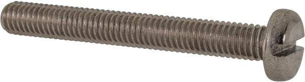 Value Collection - M6x1.00 Metric Coarse, 50mm Length Under Head Slotted Drive Machine Screw - Pan Head, Grade 316 & A4 Stainless Steel, Uncoated, Without Washer - Eagle Tool & Supply