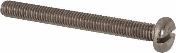 Value Collection - M6x1.00 Metric Coarse, 60mm Length Under Head Slotted Drive Machine Screw - Pan Head, Grade 316 & A4 Stainless Steel, Uncoated, Without Washer - Eagle Tool & Supply