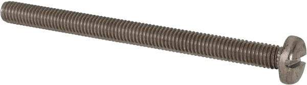 Value Collection - M6x1.00, 80mm Length Under Head Slotted Drive Machine Screw - Pan Head, Grade 316 & A4 Stainless Steel, Uncoated, Without Washer - Eagle Tool & Supply