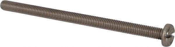 Value Collection - M6x1.00 Metric Coarse, 100mm Length Under Head Slotted Drive Machine Screw - Pan Head, Grade 316 & A4 Stainless Steel, Uncoated, Without Washer - Eagle Tool & Supply