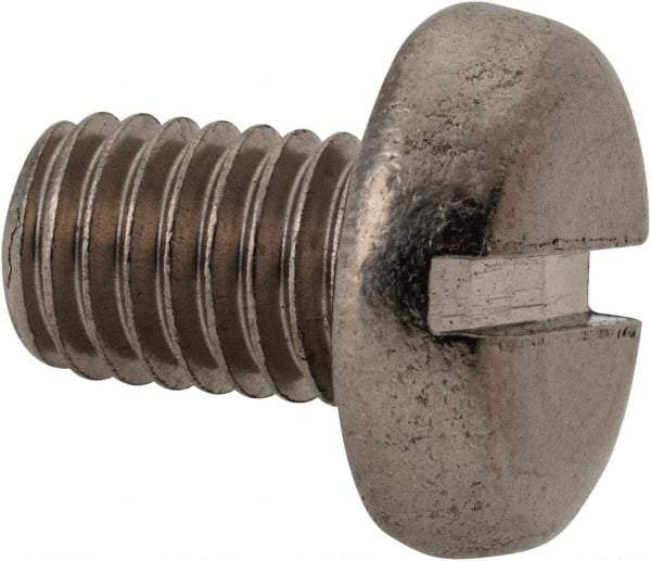 Value Collection - M8x1.25 Metric Coarse, 12mm Length Under Head Slotted Drive Machine Screw - Pan Head, Grade 316 & A4 Stainless Steel, Uncoated, Without Washer - Eagle Tool & Supply
